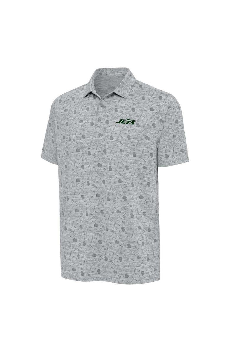 ANTIGUA Men's Antigua Heather Gray New York Jets Relentless Polo, Main, color, Heather Gray