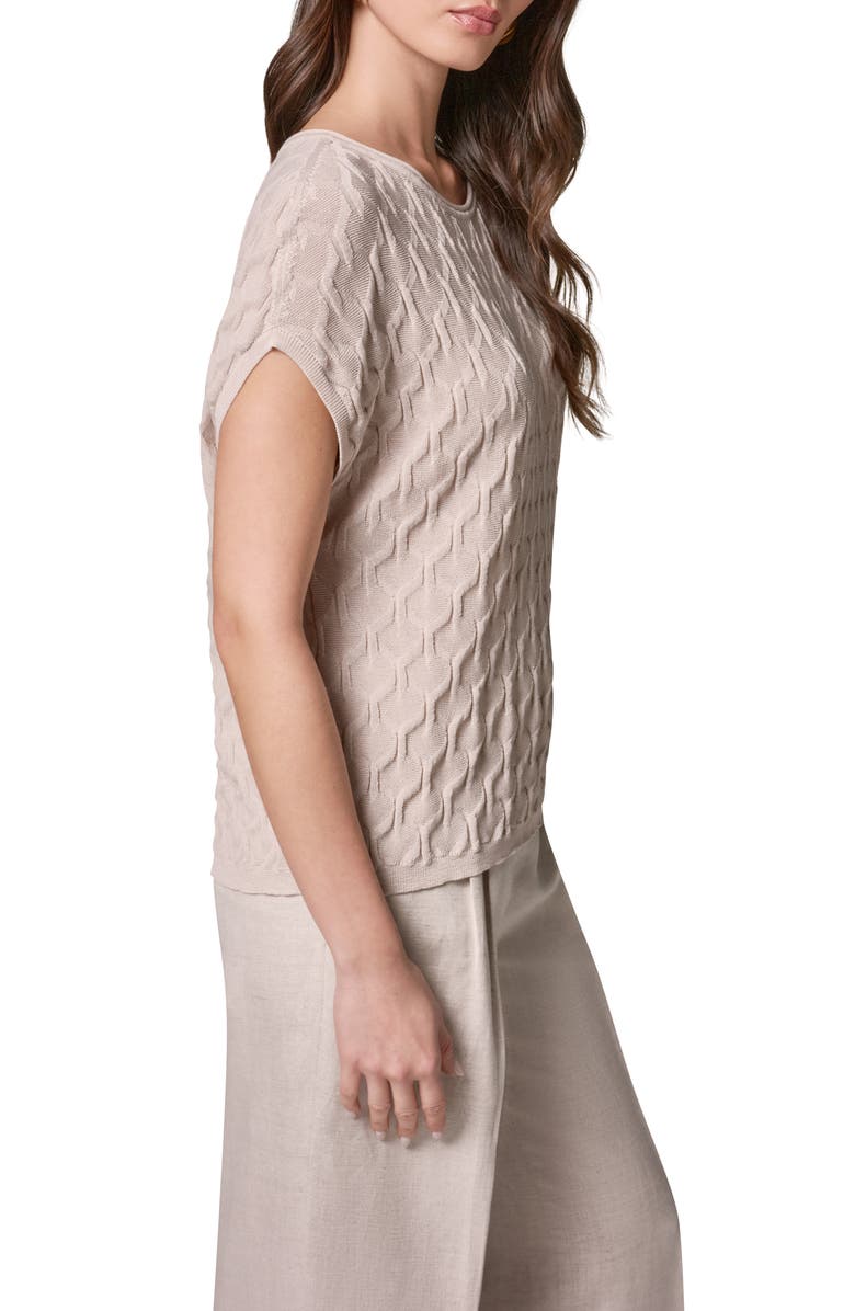Donna Karan New York Texture Short Sleeve Sweater, Alternate, color,