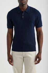 Nordstrom Cabled Cotton & Cashmere Polo Sweater