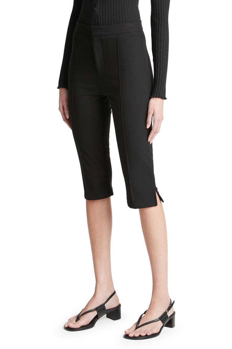 Pintuck Detail Slim Fit Capri Pants, Alternate, color, 001BLK-BLACK