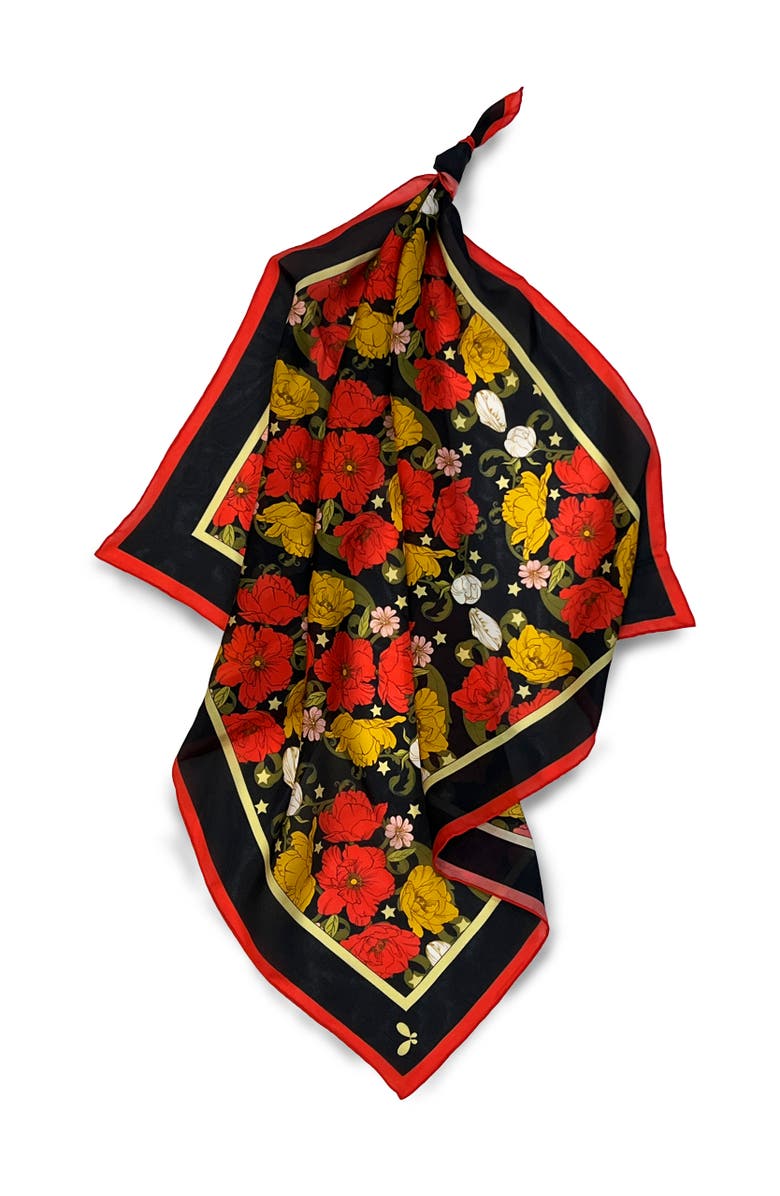 Henelle Silk Bandana, Main, color, Night Bloom