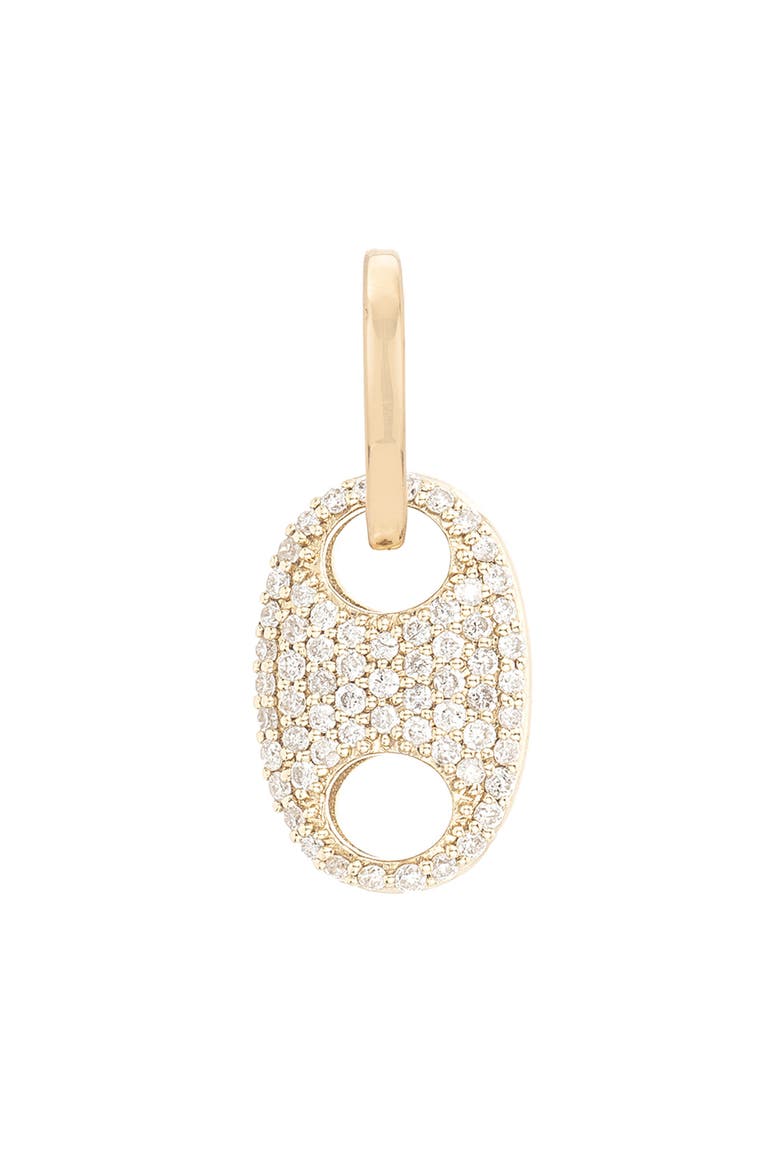 Pavé Diamond Mariner Link Charm, Main, color, 14K YELLOW GOLD