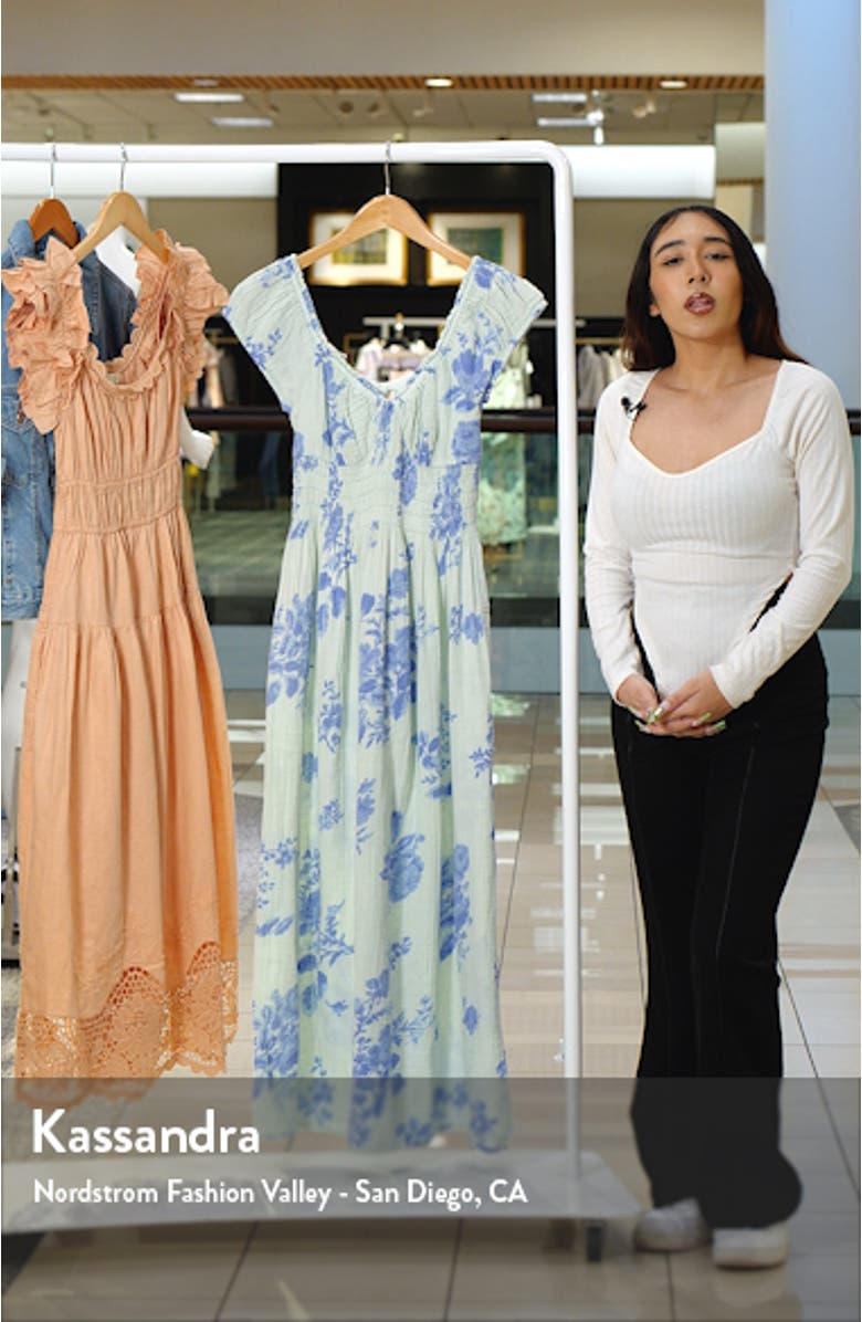 Forget Me Not Floral Cutout Cotton Dress, sales video thumbnail