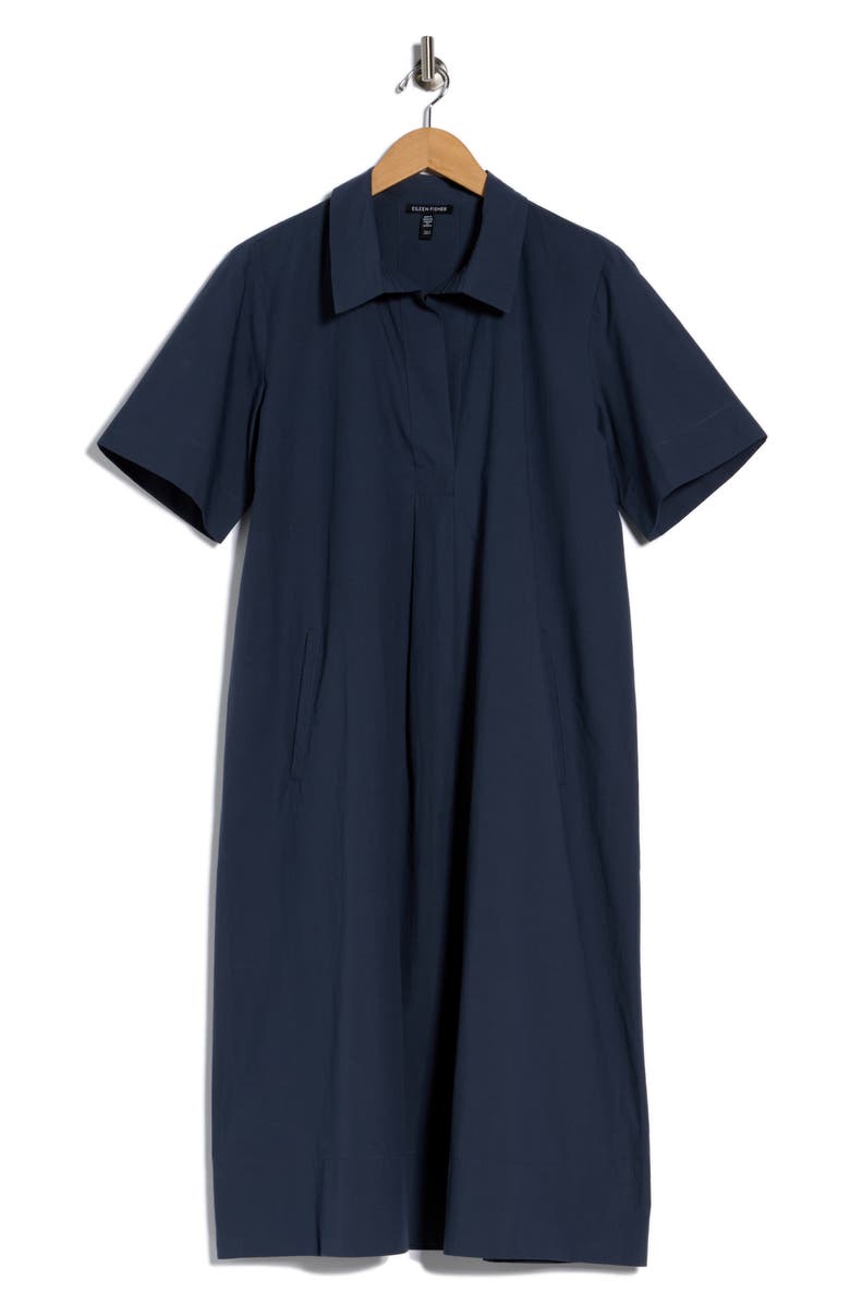 Eileen Fisher Classic Short Sleeve Shift Dress, Alternate, color, Ocean