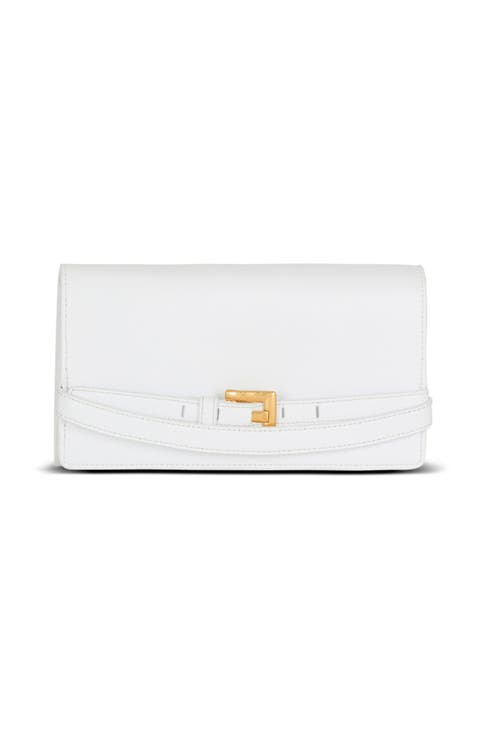Shuffle calfskin wallet with chain