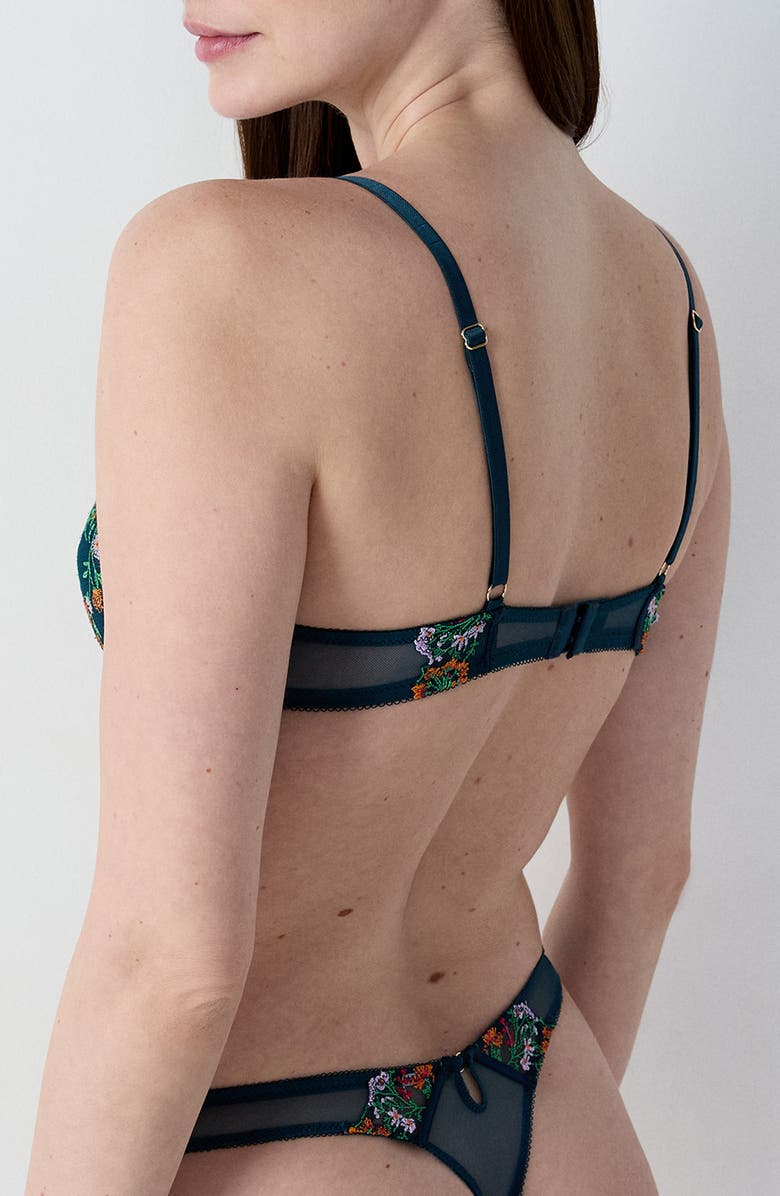 Etam Gourmandise No. 4 Underwire Demi Bra, Alternate, color, Petrol Blue