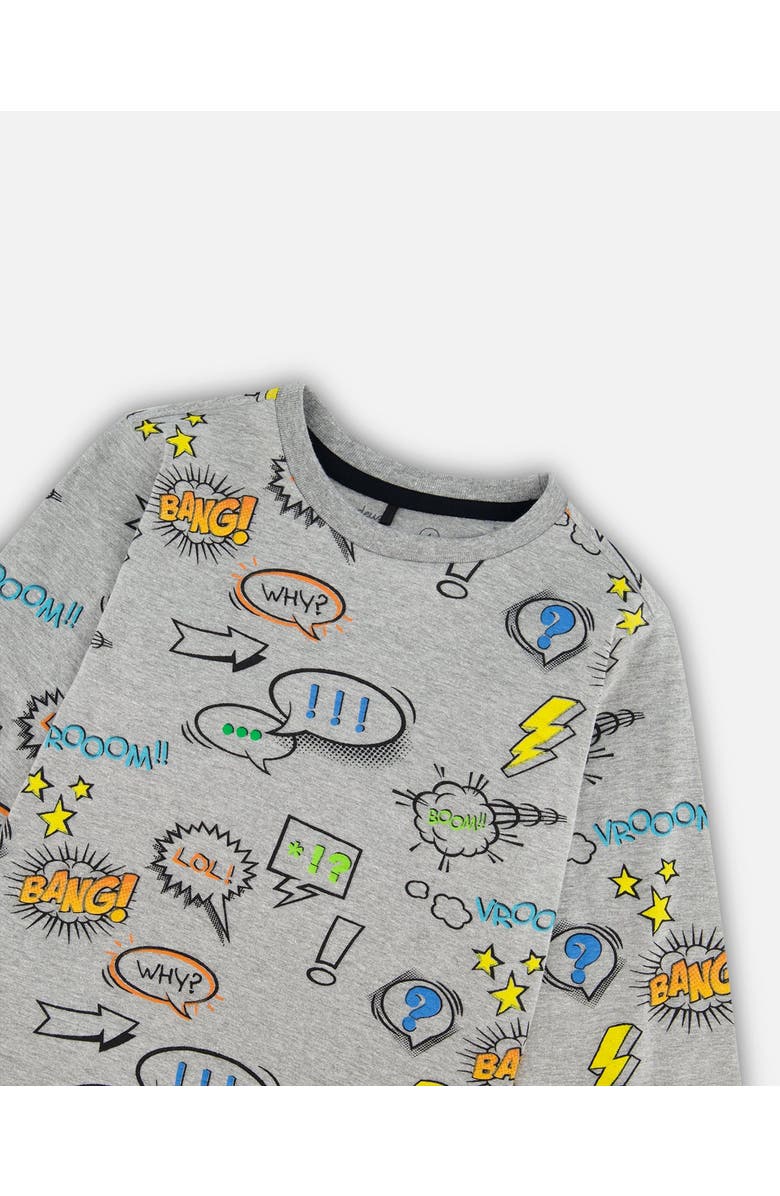 Deux par Deux Little Boy's Long Sleeve Printed T-Shirt Gray Mix, Alternate, color, 