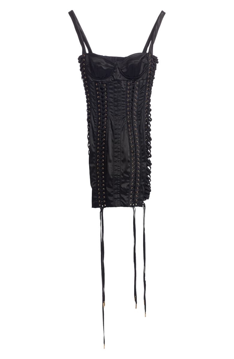 Dolce&Gabbana Satin Bustier Minidress, Alternate, color, 