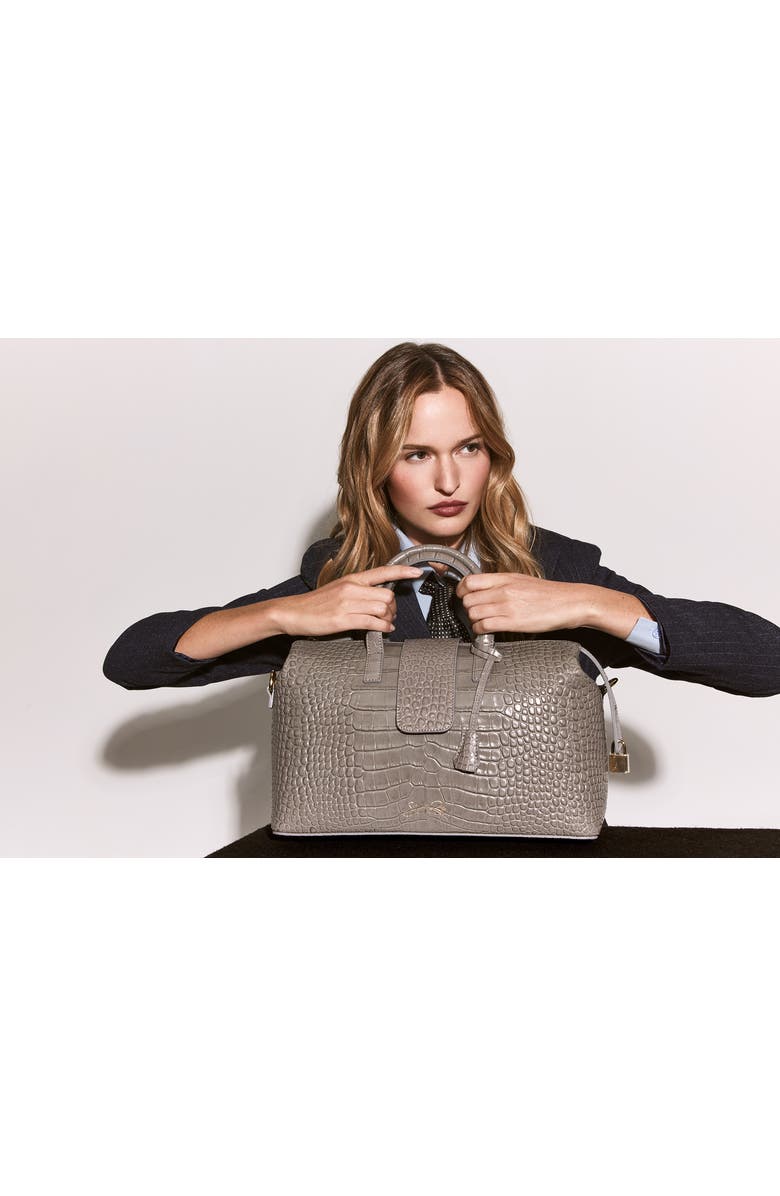 Silver & Riley Convertible Executive Croc Print Leather Handbag, Alternate, color,