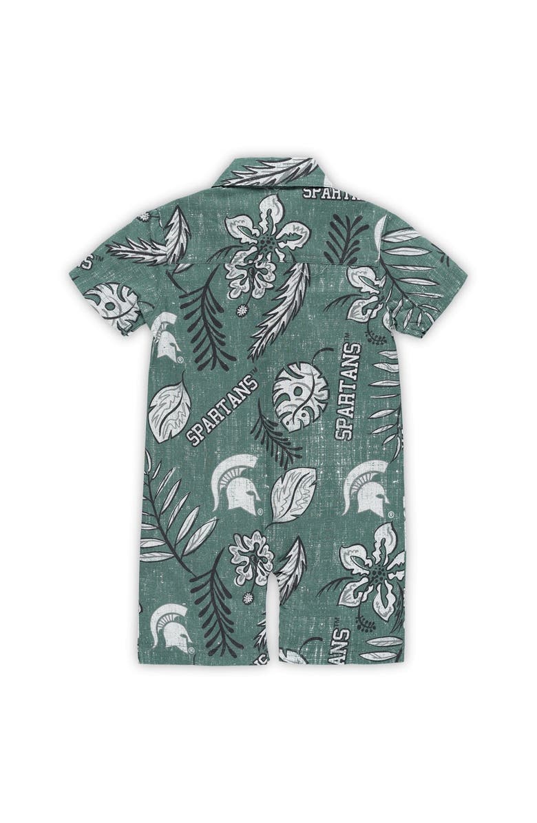 Wes & Willy Infant Wes & Willy Green Michigan State Spartans Vintage Floral Romper, Alternate, color, Green