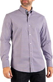 TailorByrd Regular Fit Gingham Long Sleeve Performance Shirt