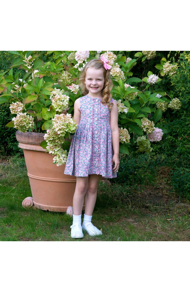 Rachel Riley Scalloped Floral Button-Front Dress, Alternate, color, Pink