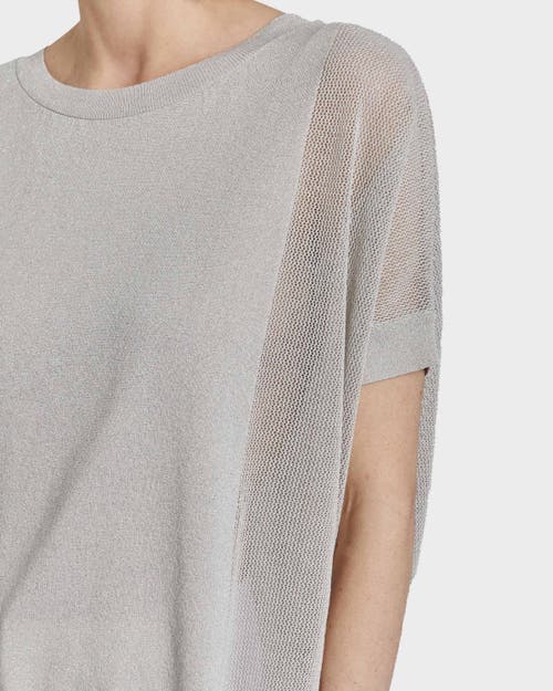 Santorelli Levi Short Sleeve Mesh Knit With Lurex In Beige
