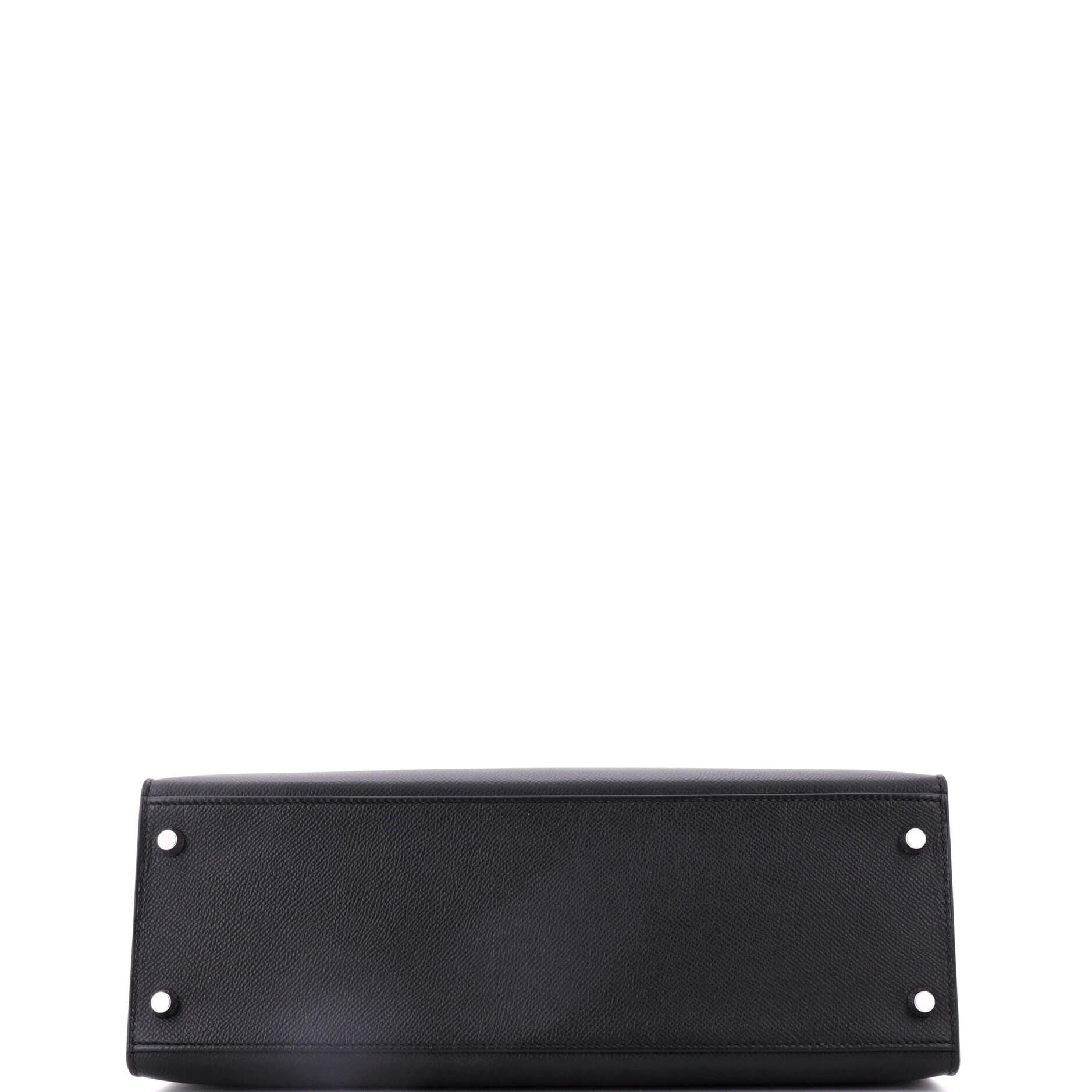 Pre-Owned Hermes Kelly Handbag Black Epsom with Palladium Hardware 32, Alternate, color, 
