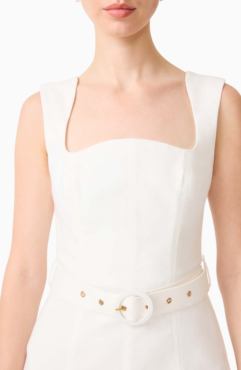 Elliatt Nydia Belted Cotton Blend Sheath Dress, Alternate, color, White