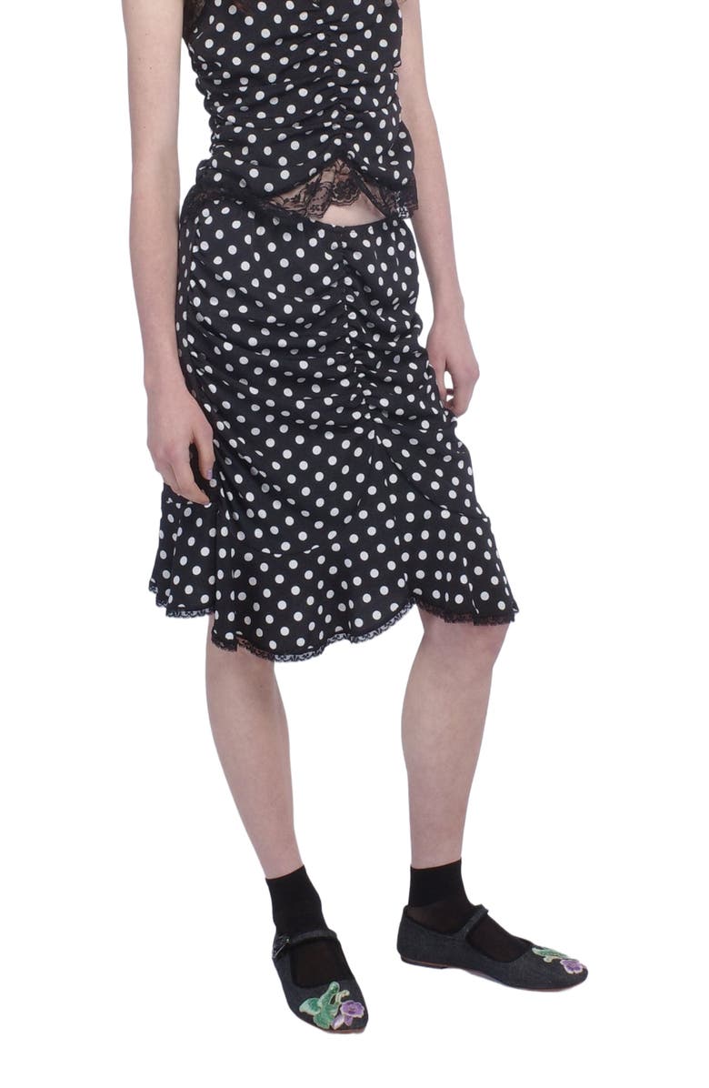 Anna Sui Polka Dot Ruched Skirt, Alternate, color, 