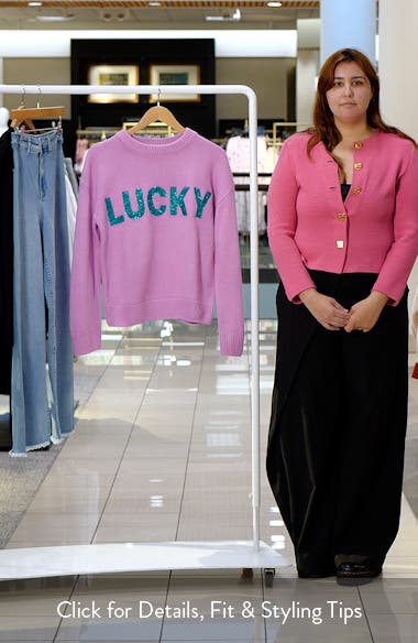 English Factory Glitter Lettering Sweater (Women) | Nordstrom