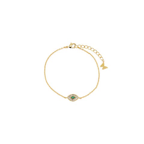 Emerald Green X Baguette Evil Eye Bracelet