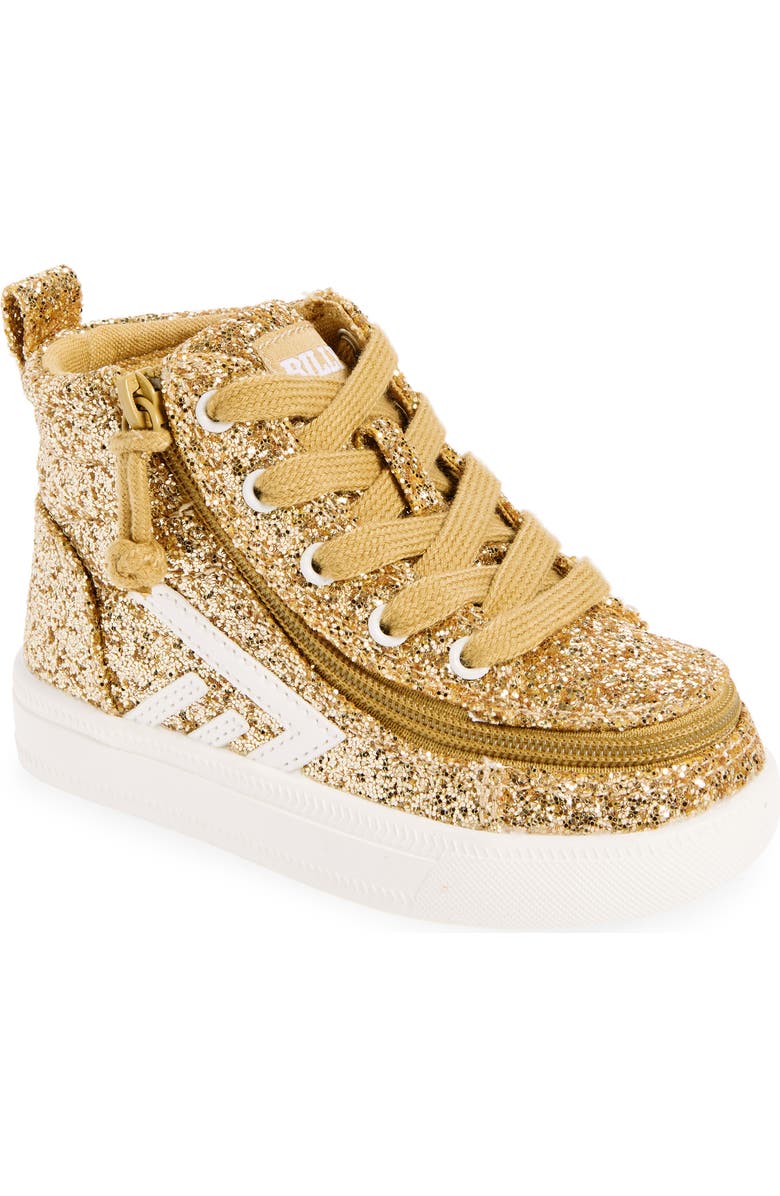 BILLY Footwear Kids' Classic Glitter High Top Sneaker, Main, color, Champagne Glitz