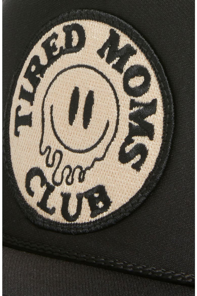 Tired Moms Club Patch Trucker Hat, Alternate, color, BLACK