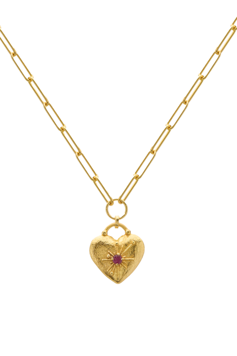 Love You Large Heart Necklace