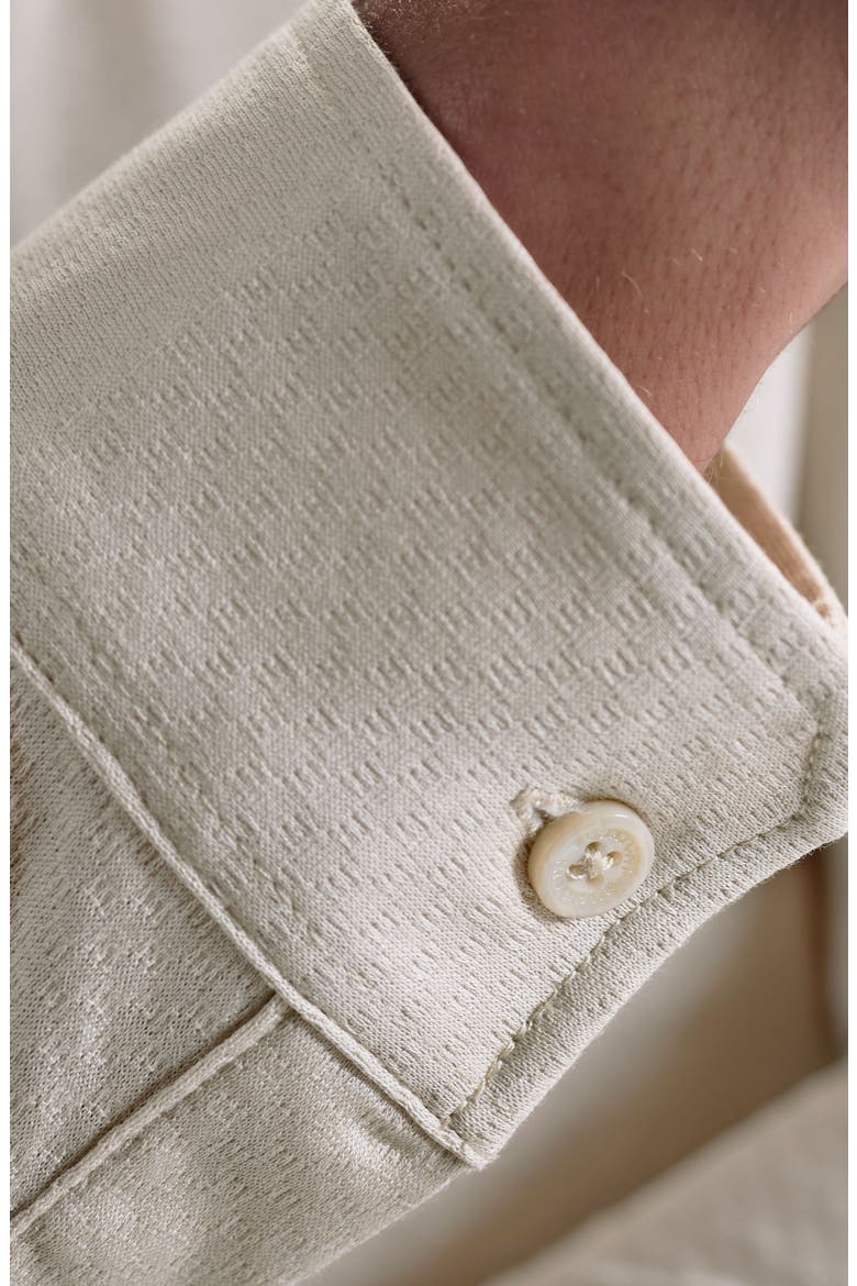 Mercerized Cotton Long Sleeve Polo, Alternate, color, LIMESTONE