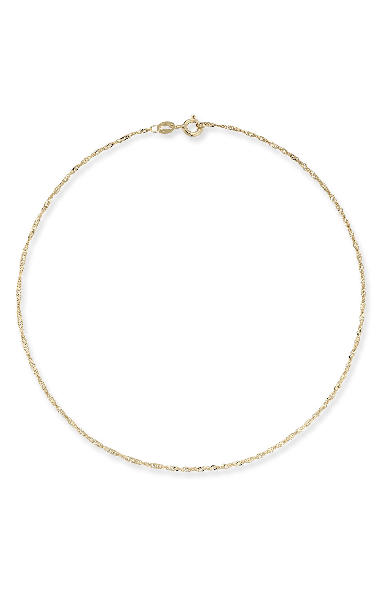 Ember Fine Jewelry 14K Gold Singapore Chain Anklet