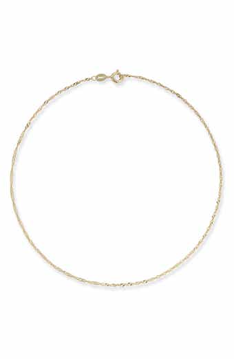Ember Fine Jewelry 14K Gold Singapore Chain Anklet
