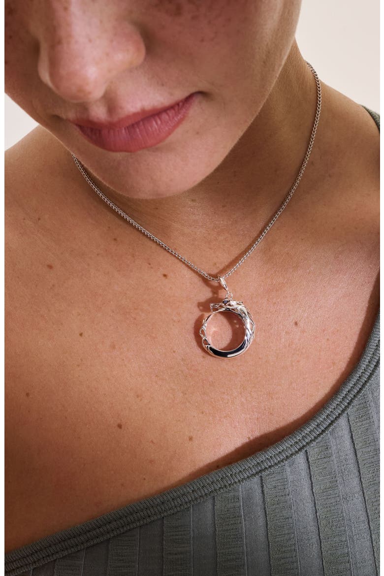 Naga Pendant Necklace, Alternate, color, SILVER