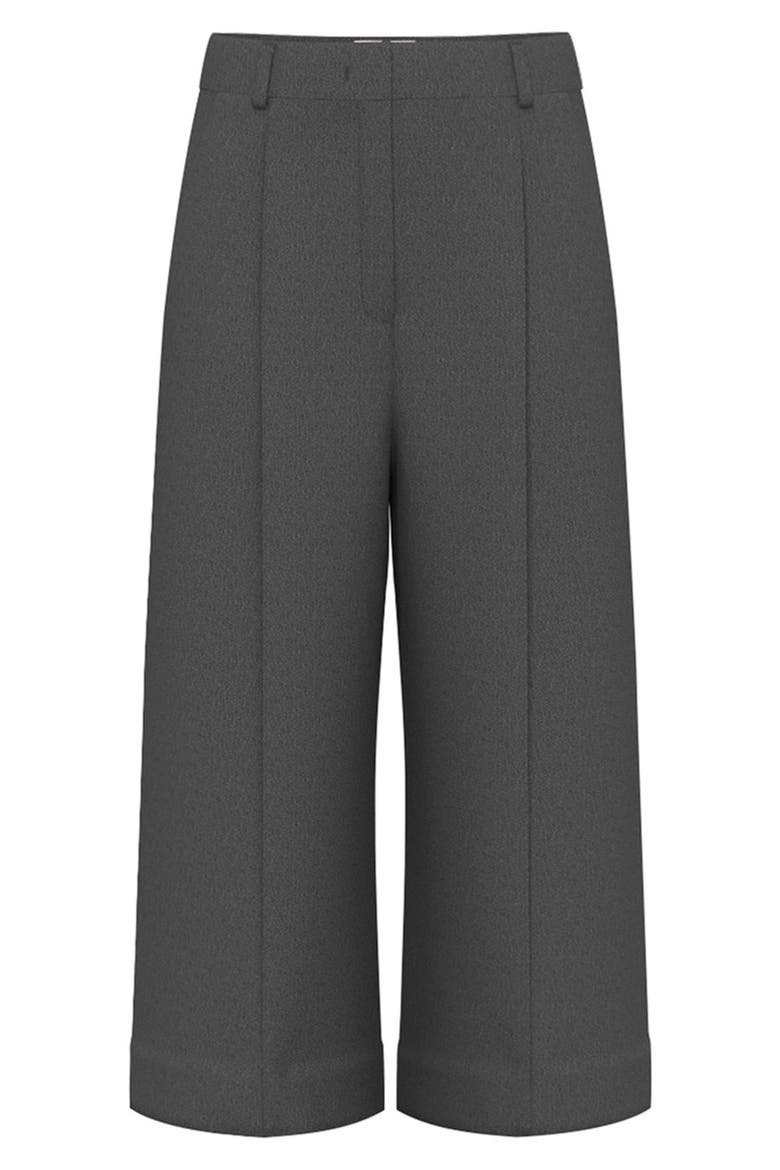Ginnasta Pleated Wide Leg Culottes, Alternate, color, MELANGE DARK GREY