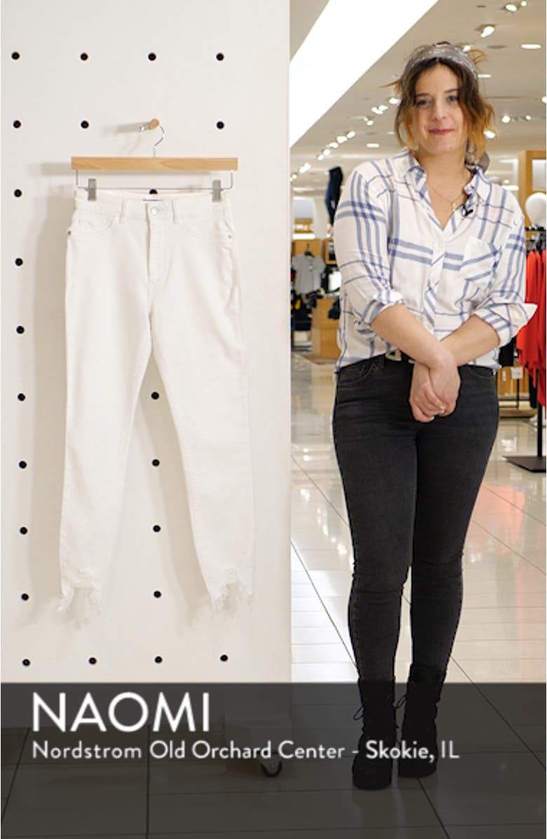 Chrissy Ultra High Waist Raw Hem Skinny Jeans, sales video thumbnail