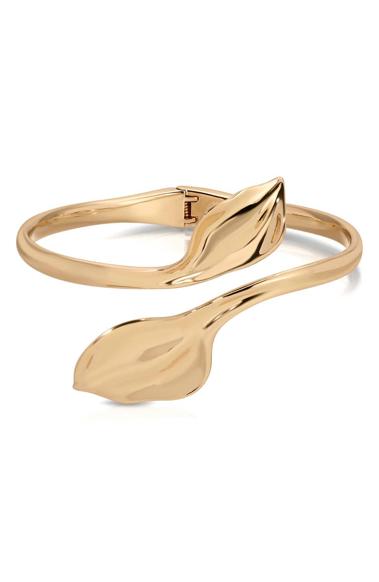 Ettika Twisted Petal Cuff Bracelet, Main, color, Gold