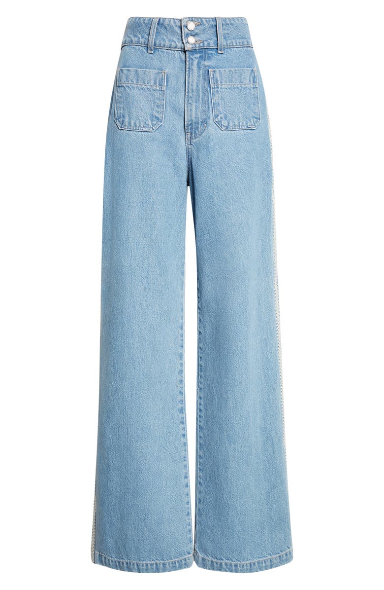 Veronica Beard Taylor High Waist Wide Leg Jeans, Alternate, color, Halo Blue