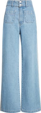 Veronica Beard Taylor High Waist Wide Leg Jeans