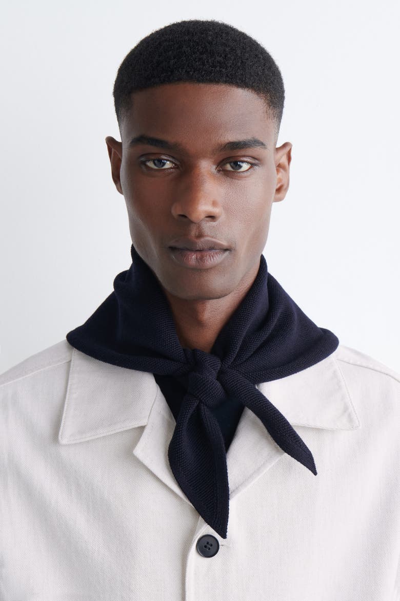 Textured Merino Wool Scarf, Alternate, color, NAVY