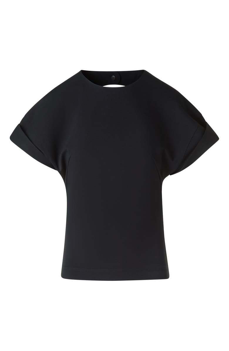 Akris punto Dot Cutout Back Dolman Sleeve Top, Alternate, color, Black