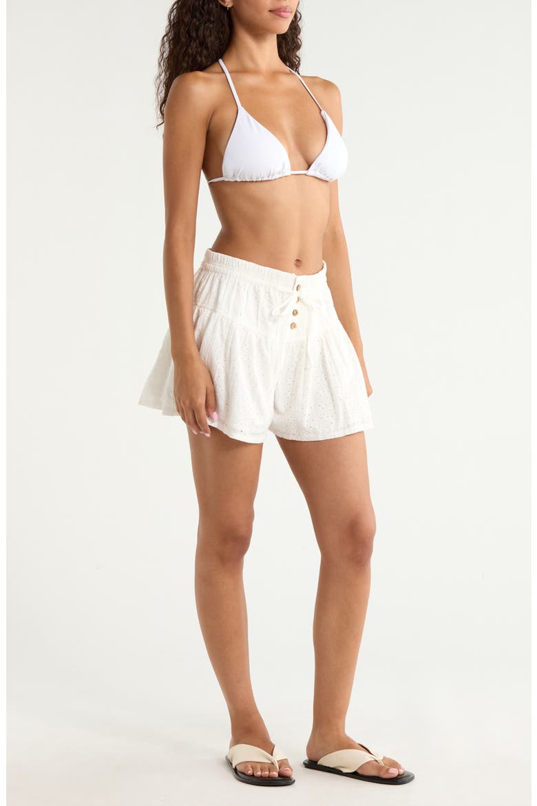 Eyelet Skort, Alternate, color, WHITE