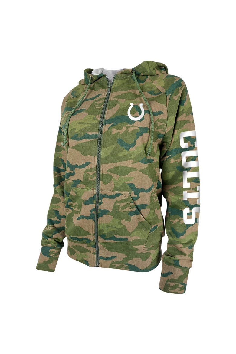 Women's New Era Camo Indianapolis Colts Raglan Full-Zip Hoodie, Alternate, color, Camo