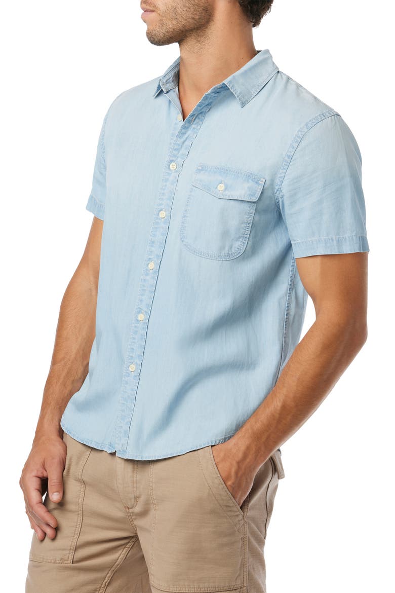Howard Stretch Short Sleeve Button-Up Shirt, Alternate, color, COLD DYE CHAMBRAY