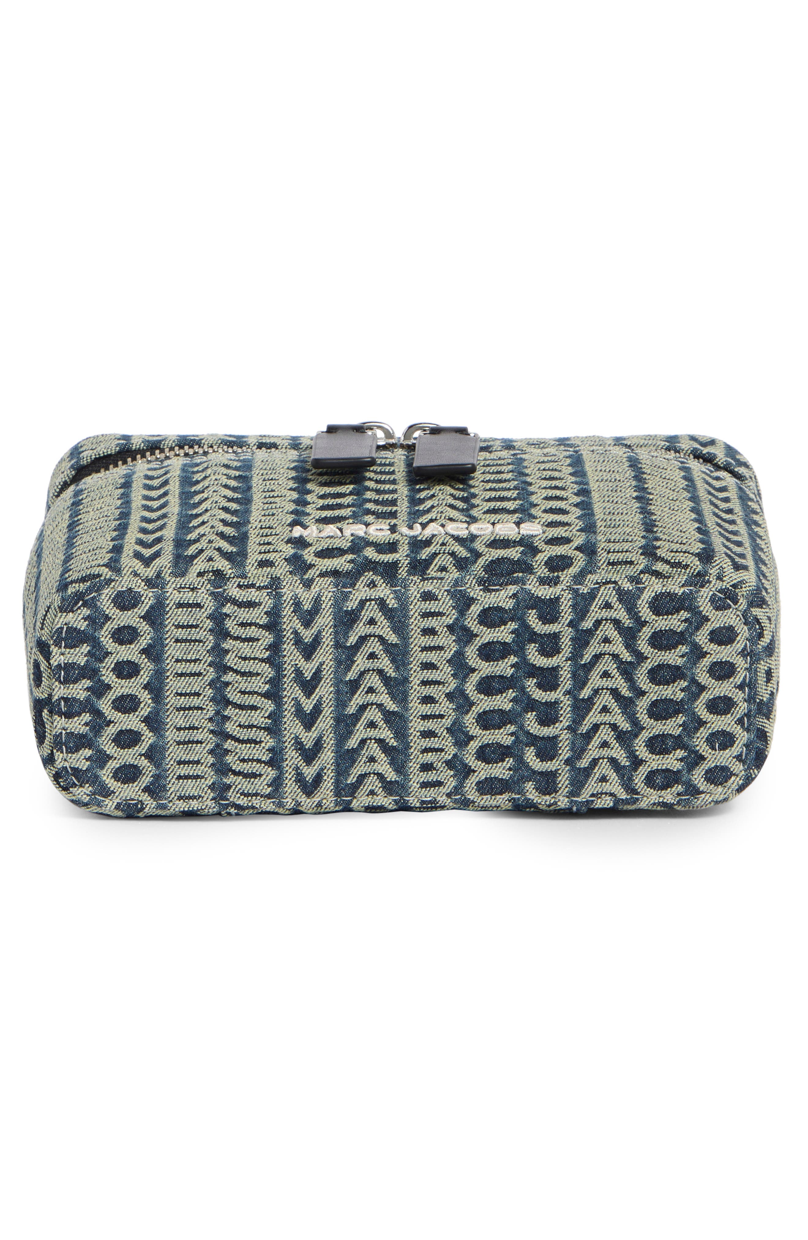 The Monogram Denim Groove Vanity Bag, Alternate, color, INDIGO