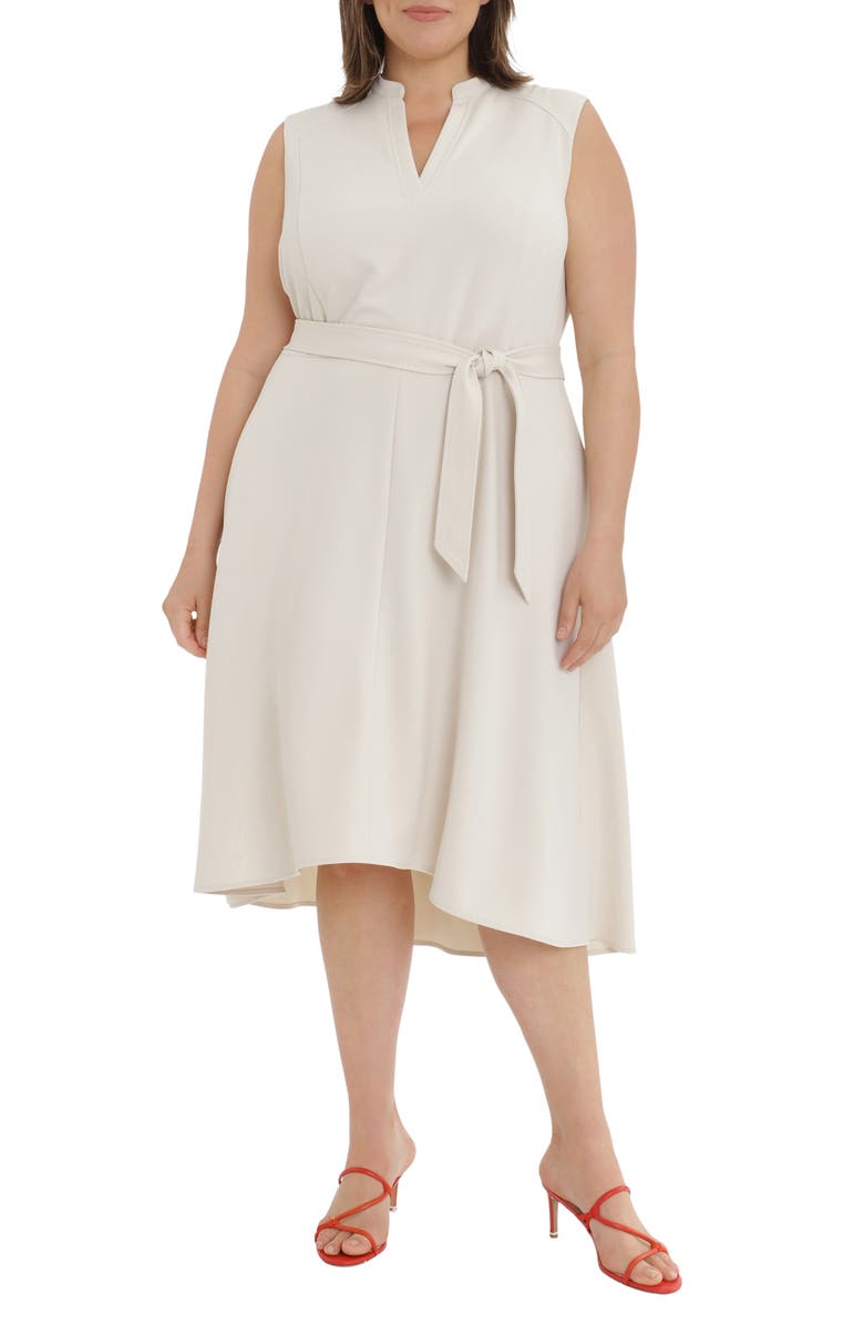 Maggy London Seamed Sleeveless Fit & Flare Midi Dress, Main, color,