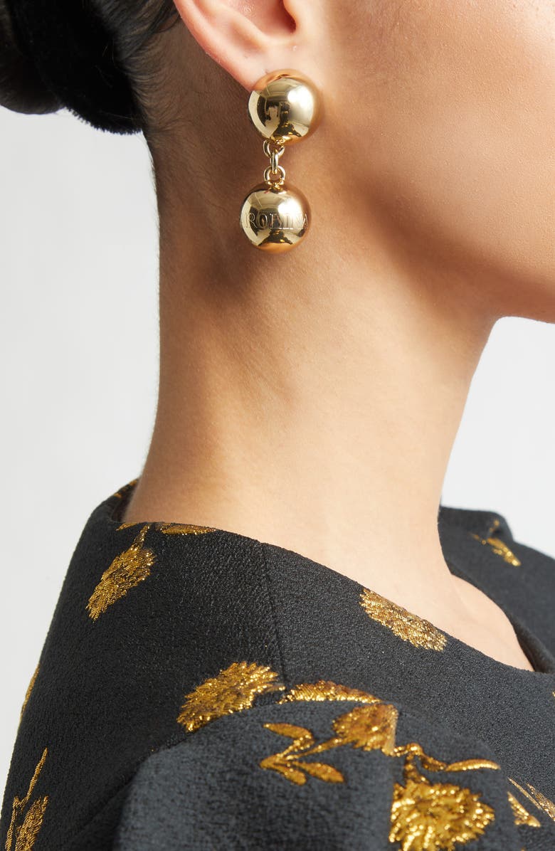 Carolina Herrera Ball Drop Earrings, Alternate, color, Gold