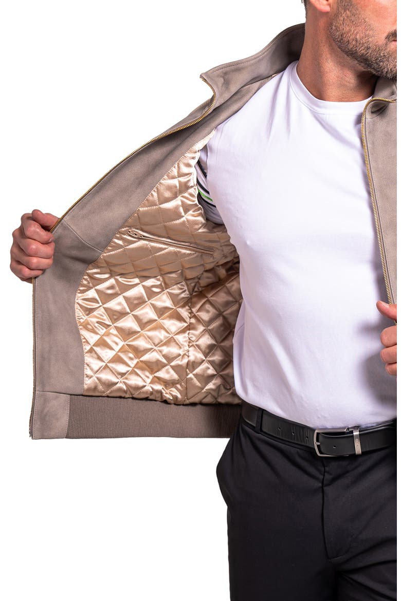 Resistance Mixed Media Suede Jacket, Alternate, color, GREY