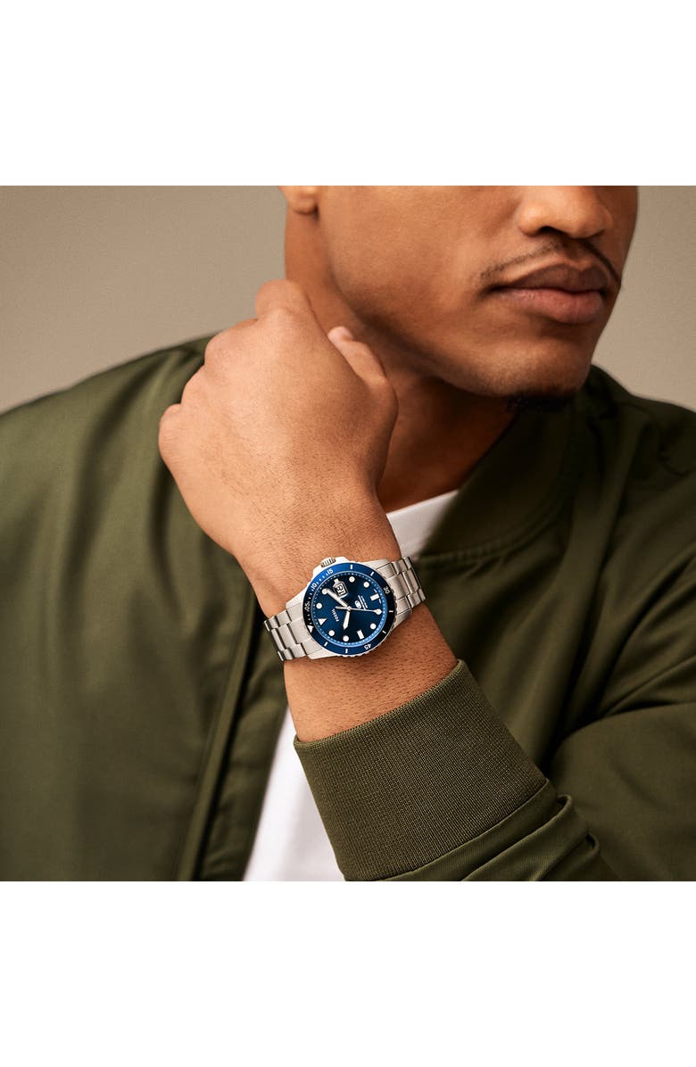 Fossil Blue Dive Bracelet Watch, 42mm, Alternate, color, Silver