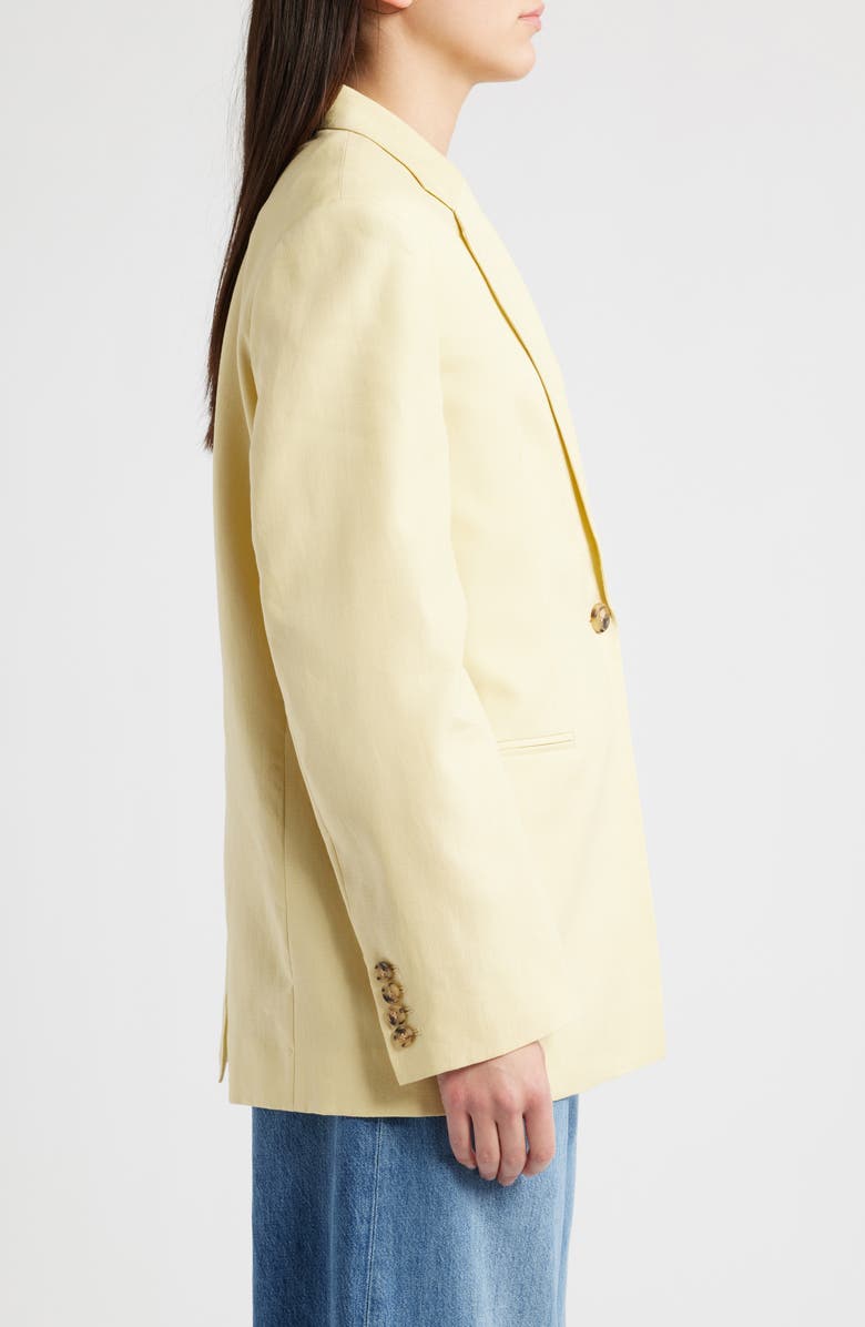 COS One-Button Linen Blazer, Alternate, color,