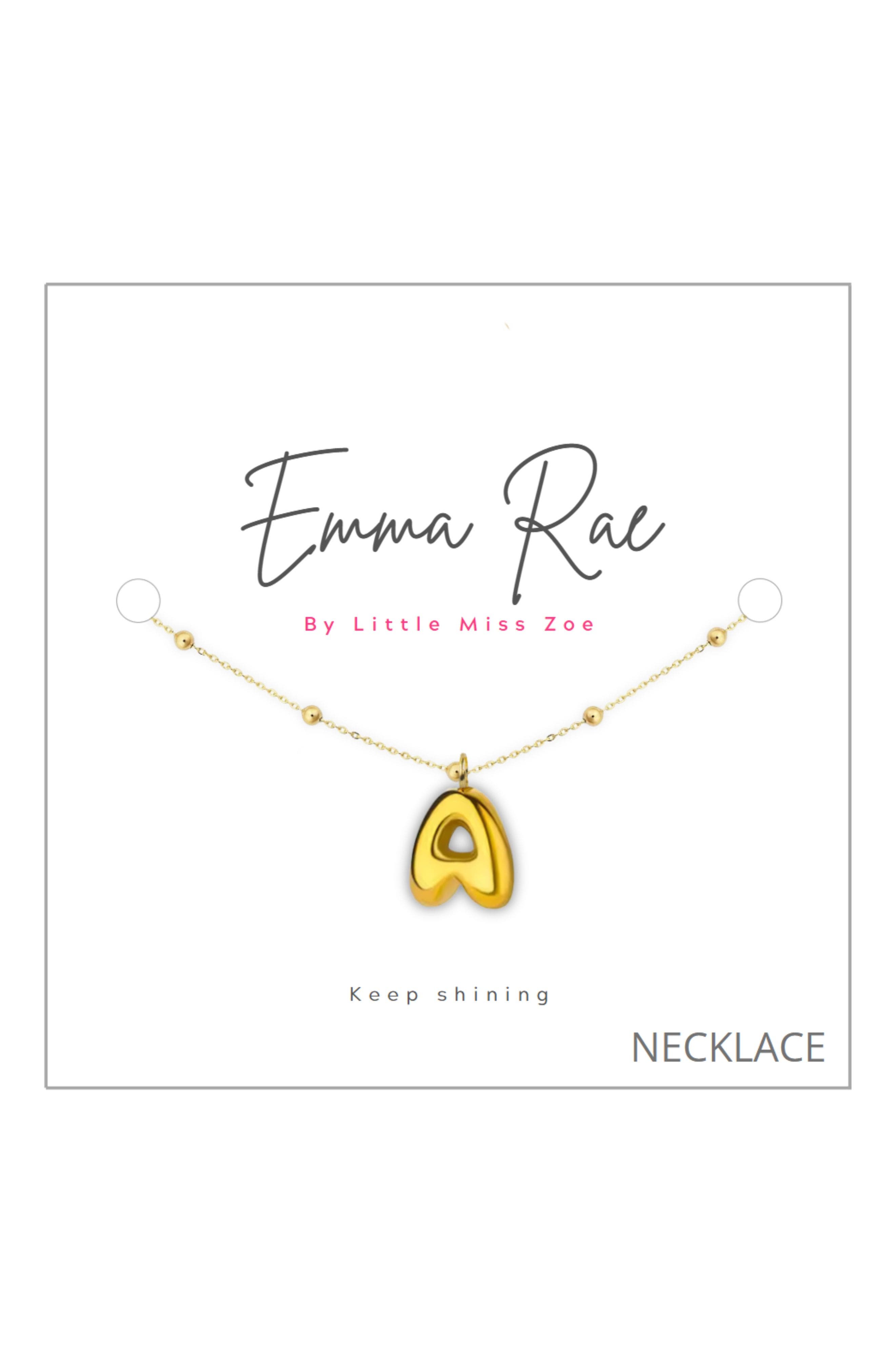 Emma Rae 14K Gold Plated Bubble Initial Pendant Necklace | Nordstrom
