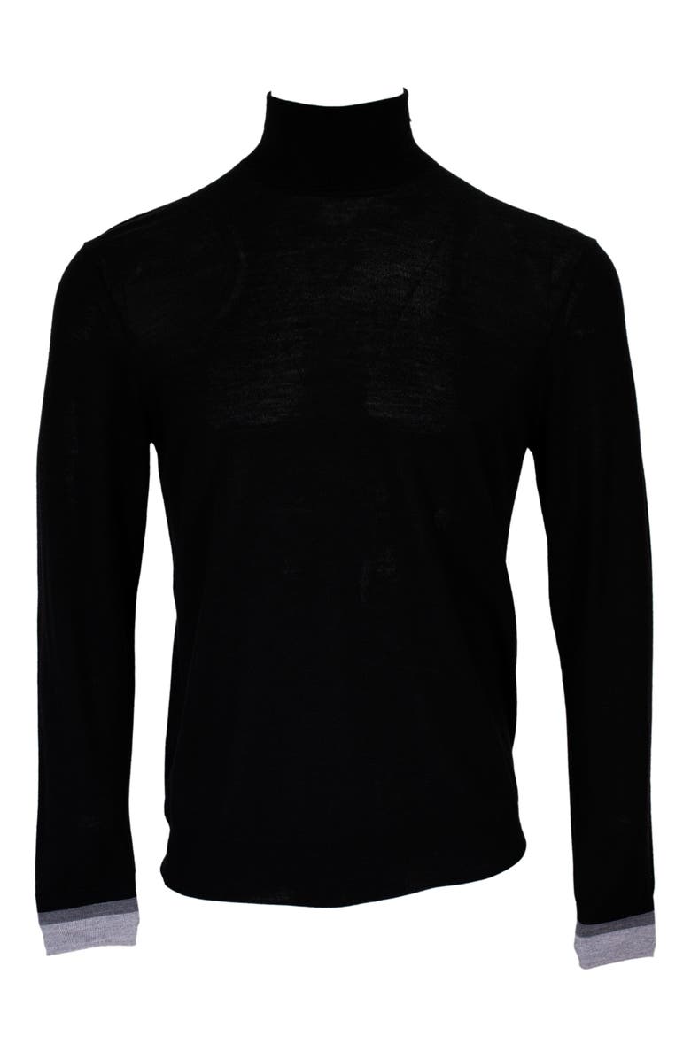 Lords of Harlech Ronald Merino Wool Turtleneck Sweater, Main, color, Black