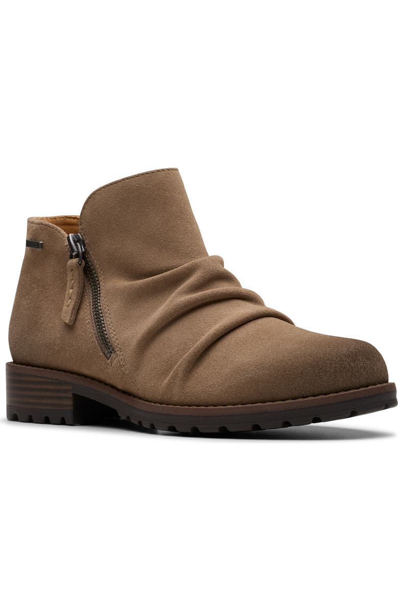 Clarks<sup>®</sup> Nissini Top Waterproof Leather Ankle Boot, Main, color, Dark Taupe