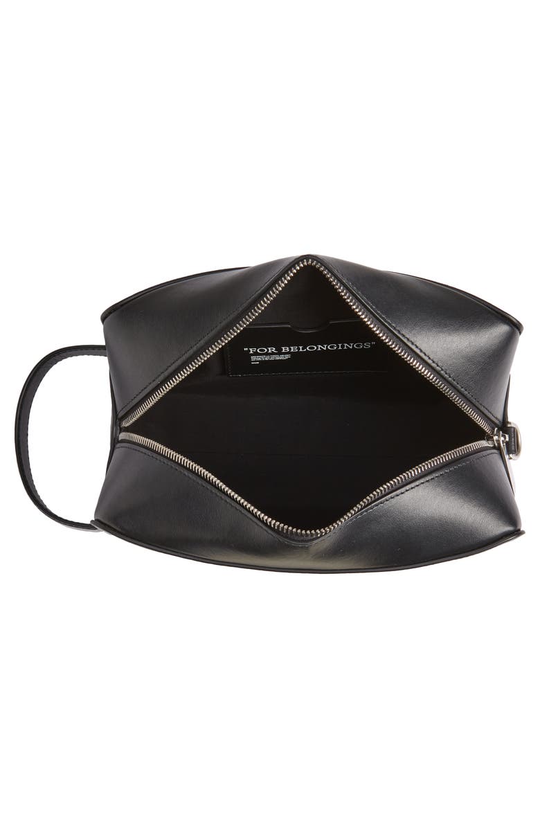 Off-White Quote Bookish Leather Pouch, Alternate, color, 