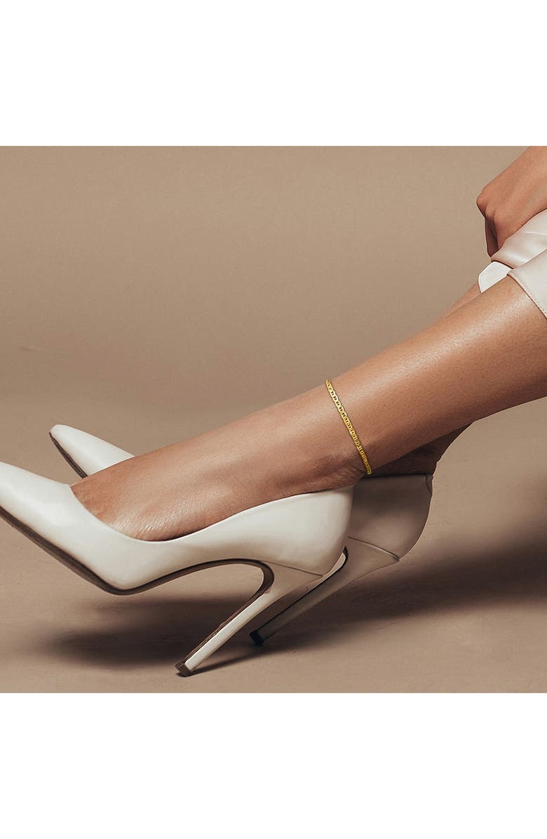 DELMAR 10K Yellow Gold Mariner Chain Anklet, Alternate, color, 